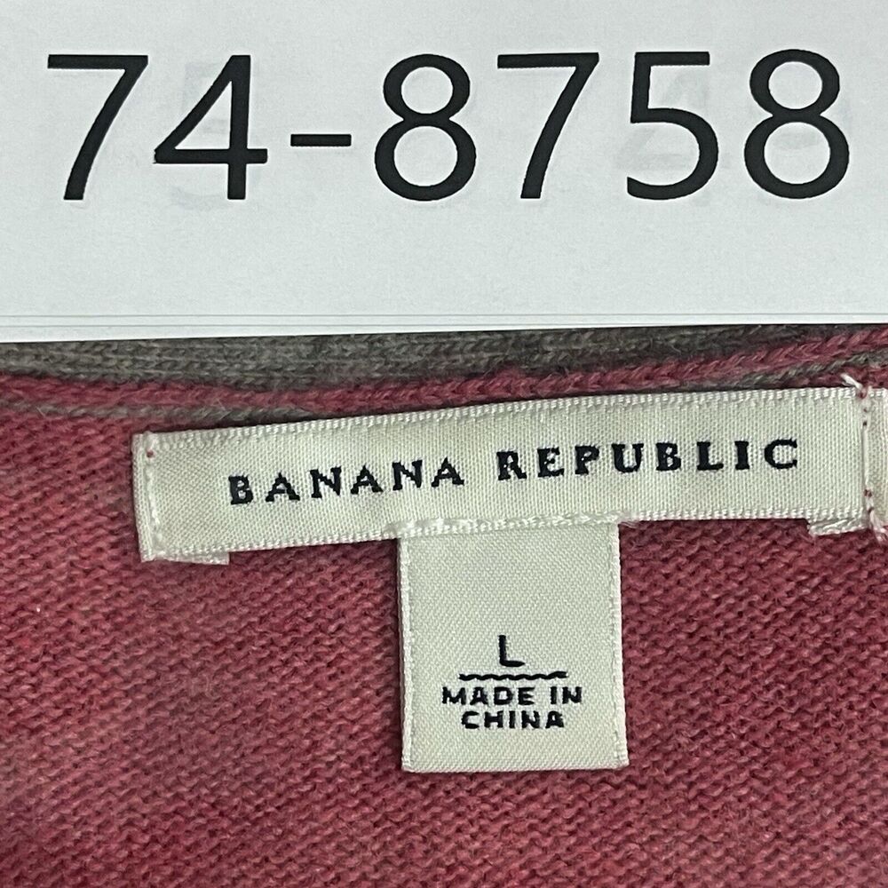 Banana Republic Cardigan Sweater Womens Size Large Pink Button Up Wool Cashmere - Picture 12 of 12